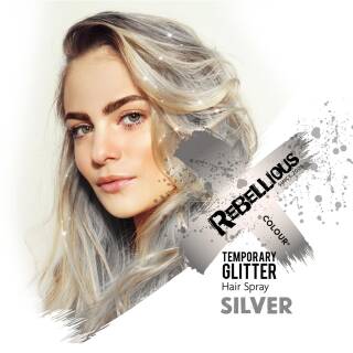 Glitzer Haarspray, silber