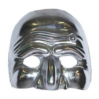 Venetianische Maske PVC Maske Metallic silber mit elastischen Band