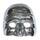 Venetianische Maske PVC Maske Metallic silber mit elastischen Band