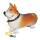 Folienballon brit. Welsh Corgi Cardigan weiß/braun ca. 54 cm Walking Balloon