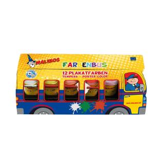 Amewi Malinos Farben Bus 12 Tempera Plakatfarben